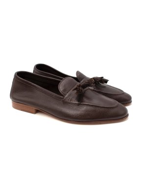 Edward Green Brown Grained Leather Driving Loafers
