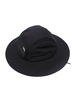 Y-3 Black Nylon Bucket Hat with Ties