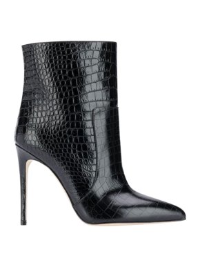 Paris Texas Black Croc Embossed Ankle Boots