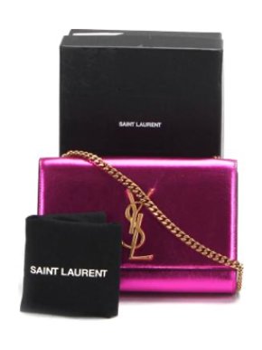 Saint Laurent Metallic Pink Kate Crossbody Bag