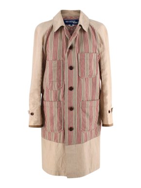 Junya Watanabe Comme Des Garcons Beige Linen Striped Coat