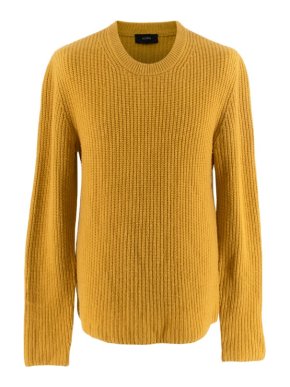 Joseph Mustard Yellow Cashmere Waffle Rib Sweater