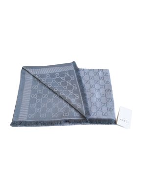 Gucci Wool & Silk GG Supreme Reversible Scarf