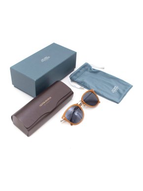 Oliver Peoples Amber Frame Petrol Blue Lens Sunglasses