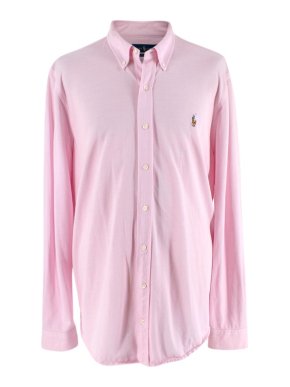 Ralph Lauren Knit Oxford Light Pink Long Sleeve Shirt