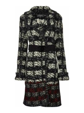 Chanel Black & White Chunky Knit Runway Coat