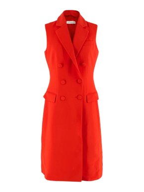 Altuzarra Vermillion Red Crepe Sleeveless Blazer Dress