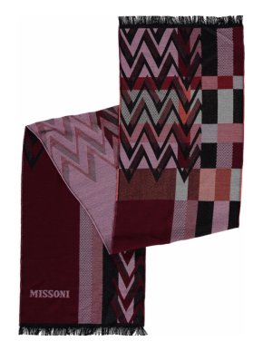 Missoni Burgundy Wool Multi-print Scarf