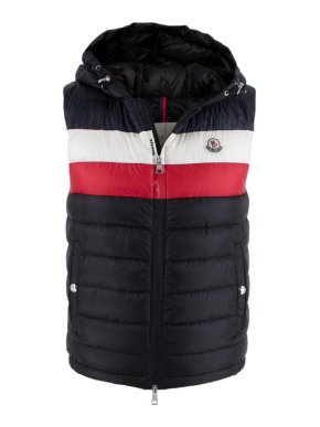 Moncler Timothe Black Striped Padded Down Gilet