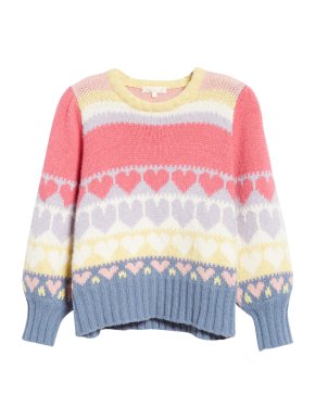 LoveShackFancy Shirelle Heart Intarsia Jumper