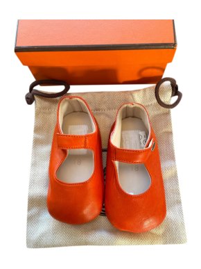 Hermes baby 18m orange mary jane shoes