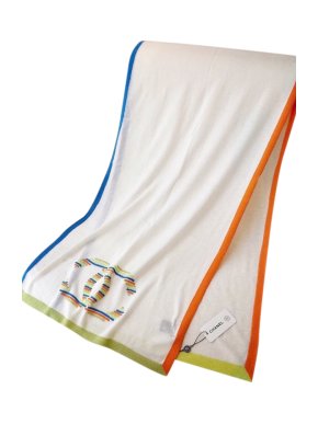 Chanel Cashmere Blend Multicoloured Embroidered Scarf