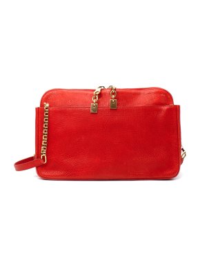 Chloe Red Leather Chain Strap Shoulder Bag
