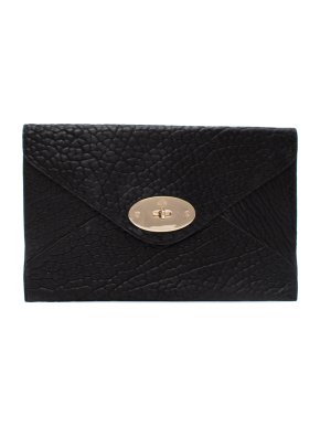 Mulberry Black Pebbled Leather Envelope Clutch Bag