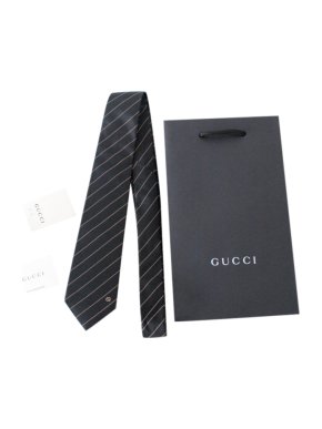 Gucci Black Pinstripe Classic Tie