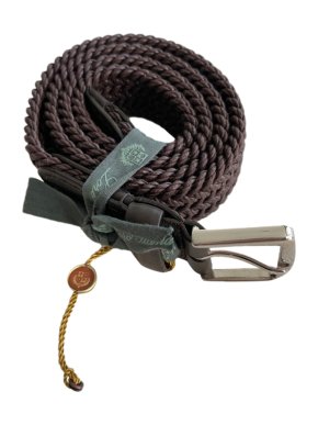 Loro Piana Woven Leather Chocolate Brown Belt - Size 90
