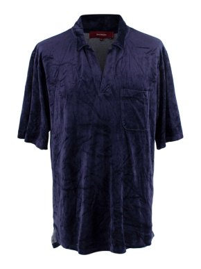 Sies Marjan Royal Navy Velvet Short Sleeved Polo Shirt
