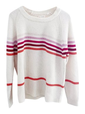 Chinti & Parker Ribbed Knit Wool Blend Striped Jumper