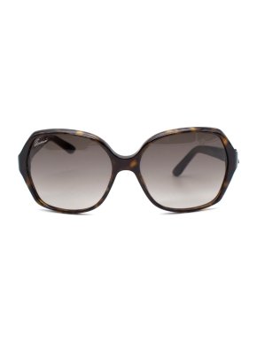 Gucci Oversized Circular Tortoiseshell Frame Sunglasses