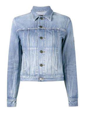 Saint Laurent Patch Embroidered Denim Jacket