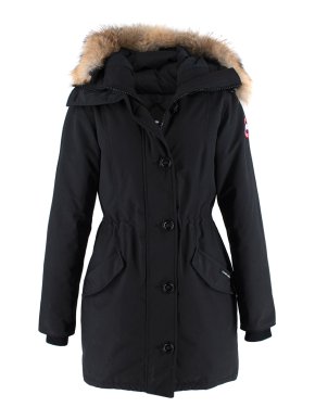 Canada Goose Black Twill Parka with Coyote Trimmed Hood