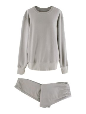 Les Tien Grey Green Relaxed Fit Cotton Tracksuit