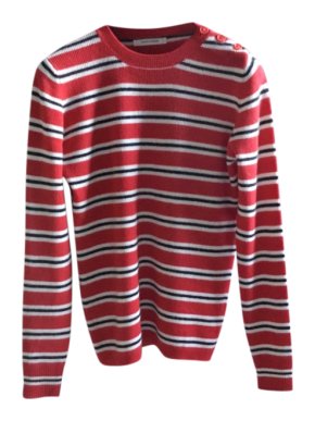 Chinti & Parker Red Striped Cashmere Jumper