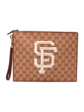 Gucci x SF Giants Embroidered GG Supreme Monogram Pouch