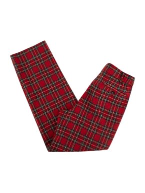Gucci Red Wool Tartan Trousers