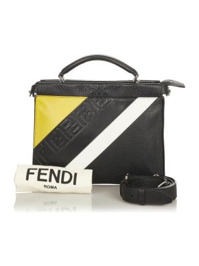 Fendi Black Fendi Mania Leather Crossbody Bag