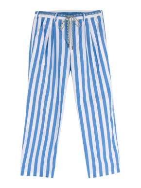 Viktor & Rolf Mister Mister Blue & White Cotton Striped Trousers