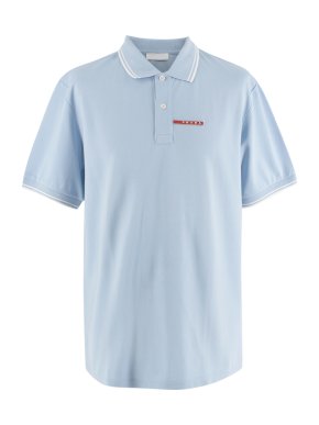 Prada Baby Blue Short Sleeve Polo Shirt