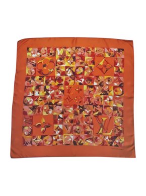Louis Vuitton Orange Silk Printed Scarf