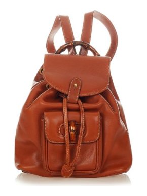 Gucci Tan Bamboo Drawstring Leather Backpack