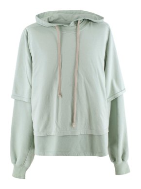 Rick Owens DRKSHDW Pale Mint Layered Hoodie