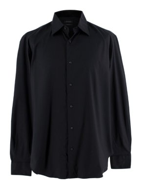 Boggi Black Cotton Twill Custom Fit Formal Shirt