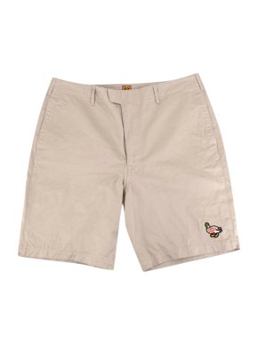 Human Made Beige Cotton Twill Embroidered Detail Chino Shorts