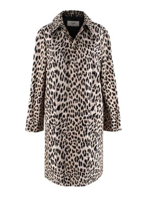 Celine Leopard Print Cotton Twill Short Mac
