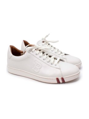 Bally Wivan White Leather Low Top Sneakers