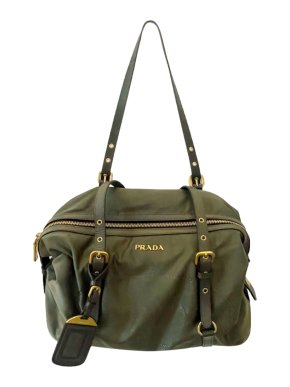 Prada Khaki Nylon Shoulder Bag