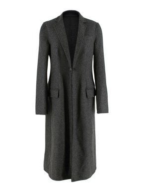 Marni Charcoal Grey Double Faced Wool Blend Felt Coat