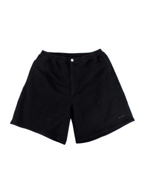 Marni Black Cotton Jersey Wide Leg Shorts