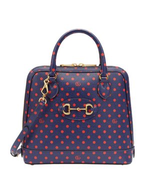 Gucci Horsebit 1955 Polka Dot Leather Handbag