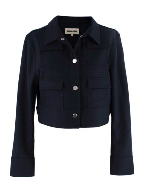 Shushu/Tong Navy Blue Four Pocket Cropped Jacket