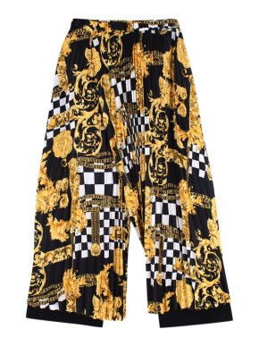 Junya Watanabe x Versace Baroque Print & Denim Skirt-Trousers
