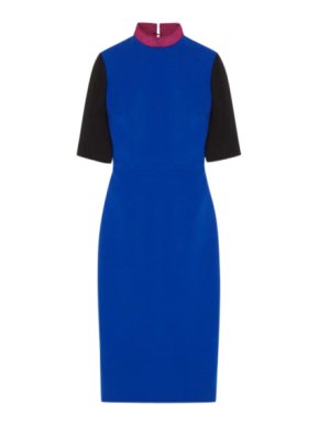 Roksanda Blue Colourblock Wool Blend Dress