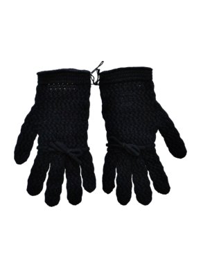 Gucci Black Wool Bow Detail Gloves