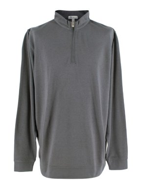 Peter Millar Charcoal Stretch Cotton Blend Quarter Zip Pullover