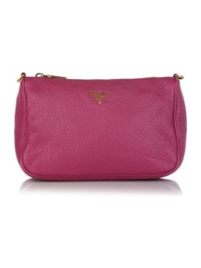 Prada Pink Leather Pochette Shoulder Bag