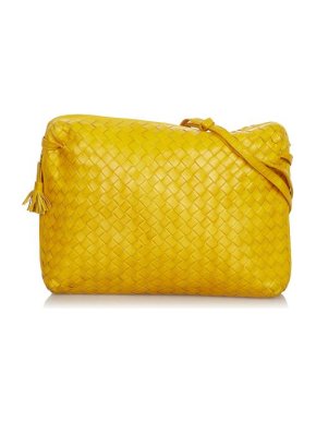 Bottega Veneta Yellow Intrecciato Leather Crossbody Bag